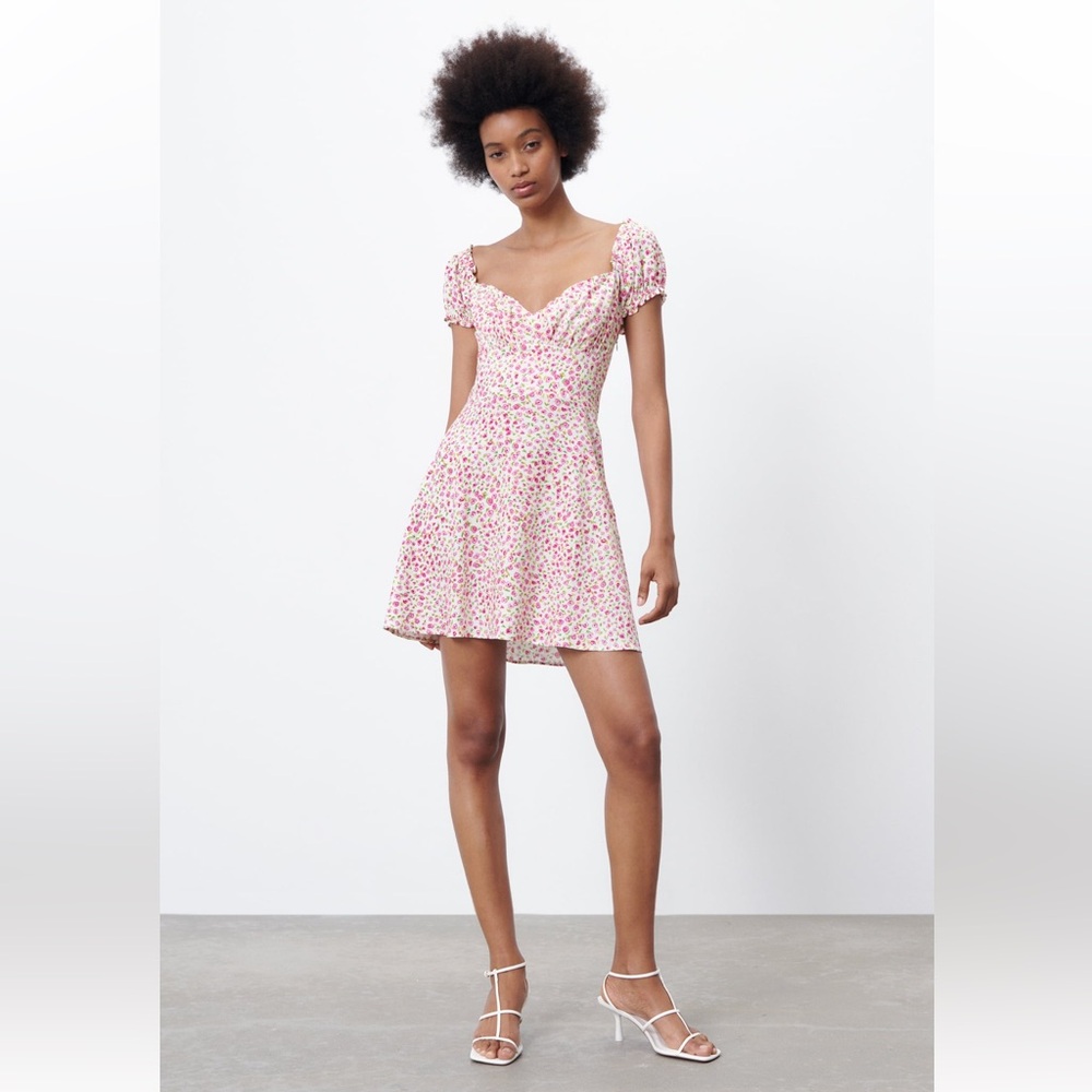Zara Pink Floral Mini Dress